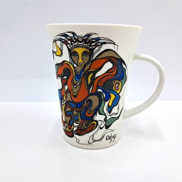 Oscardo Canada Pow Wow Dancer by Daphne Odjig Fine Porcelain Fluted Mug - Picture 2 of 6